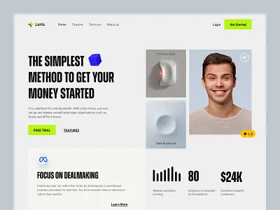 Finance Web Design bank banking app clean figma design finance financial financial app fintech fintech app futuristic investing minimal money transfer app save money ux web web development web marketing webdesign website