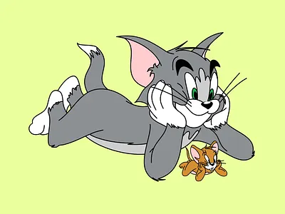 Tom and Jerry (Day 13/30 Vector Art Illustration) adobe art artwork cartoon dailyui design drawing figma flat graphic design highlight illustration illustrator jerry reflection shadow show sketching tom ui