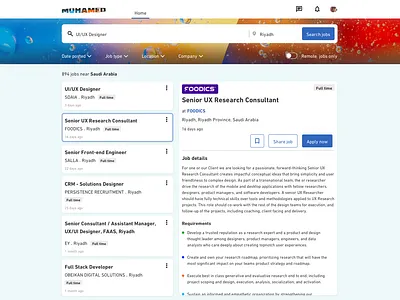 Job Board Design bayt board cards detailes foodics graphic design indeed job job board linkedin product ui ui pattern user experians ux work