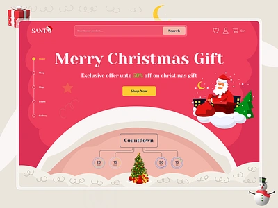 Merry Christmas Gift Website Design christmas christmas gift gift gift card merry christmas merry christmas to you ui ux