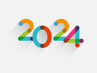 Happy New Year 2024 Colorful text typography design. 2024 2024 design animation branding design graphic design happy happy new year happy new year 2024 motion graphics new text effect typography ui year