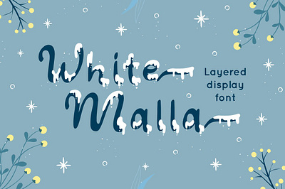 White Malla - Christmas Font bundles business calligraphy christmas craft decorative display fancy fancy script handmade holiday ice layered font lettering ligatures modern professional snow swash typography winter