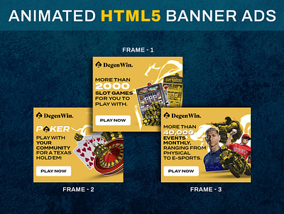 Animated html5 banner ads for CASINO amphtml animated html5 banner ads casino banner design casino banner ds google banner ads html5 banner ads web banners