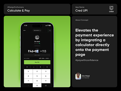 Calculate & Pay in Payment Apps app design bank app banking banking and finance bento bentocards creative idea cred design finance product design upi