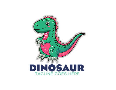 Dinosaur mascot vector logo design 3d branding design dinosaur graphic design icon illustration logo logo creator logo design mascot logo motion graphics ui ux vector