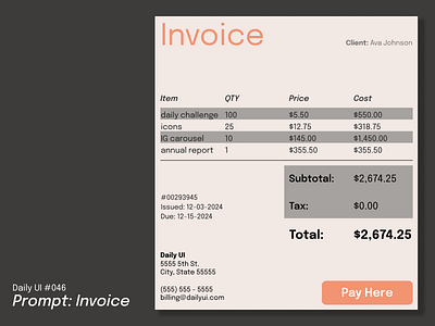 Daily UI #046: Invoice daily ui figma graphic design invoice ui