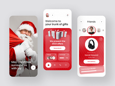 App Christmas gifts 🎅 3d app design delivery inspiration ios minimalism mockup trend ui christmas ui concept ui designer ui mobile ux designer