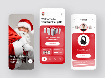 App Christmas gifts 🎅 3d app design colors delivery innovation inspiration ios minimalism mockup trend ui christmas ui concept ui designer ui mobile ux designer