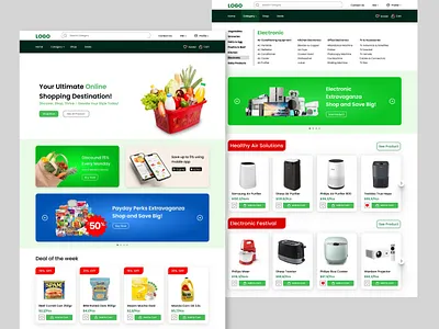 Grocery Web Design graphic design ui uiux web design