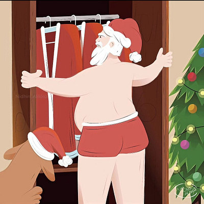 Santa's Wardrobe Illustration adobe adobe illustrator graphic design illustration