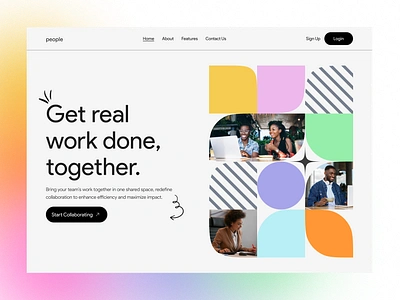 People- A work collaboration website bauhaus design ui ui design website design