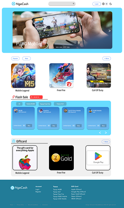 NgeCash - Top Up Game WebApps ui