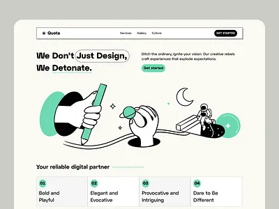 Exploring UI Concept agency exploring hero banner illustration space ui
