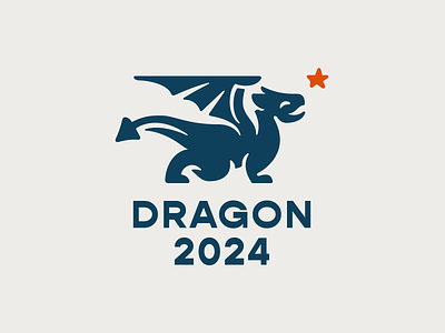 Dragon 2024 character dragon graphic design logo logotype magic new year star