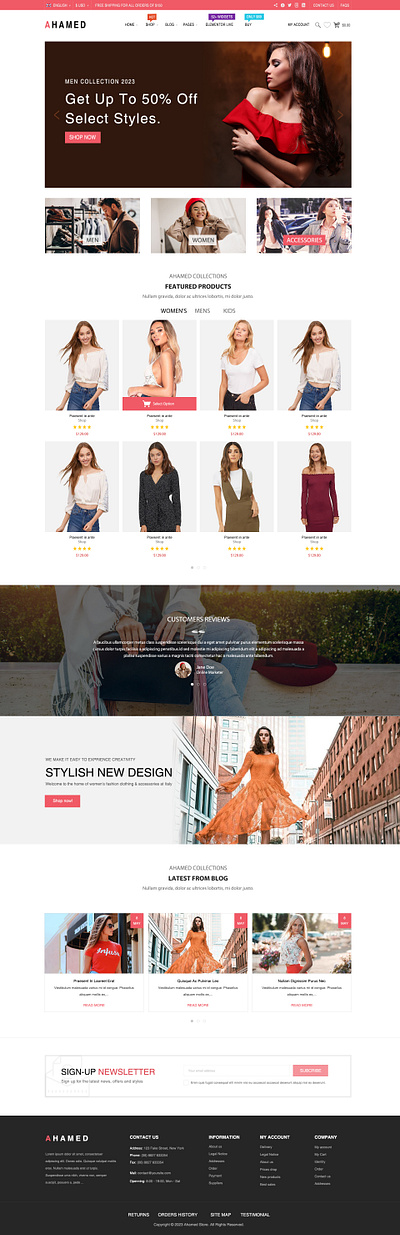 E-Commerce Web page graphic design ui