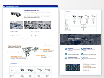 Web Design Product Page RGV Material Handling System branding design illustration product ui web