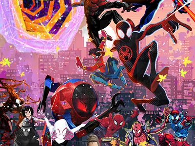 spider-man beyond the spider-verse fanmade poster graphic design photo editing photo manupulation photoshop spider man
