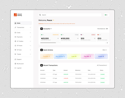 GTCO Internet Banking app redesign branding design gradients graphic design logo minimalism ui ux vector
