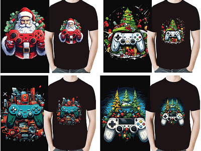 Christmas Gamming Controller T-shirt Design christmas christmas controller christmas gaming controller controller designer gaming gaming controller graphic design illustration new santa seller t shirt t shirt design tayphography tee top winter