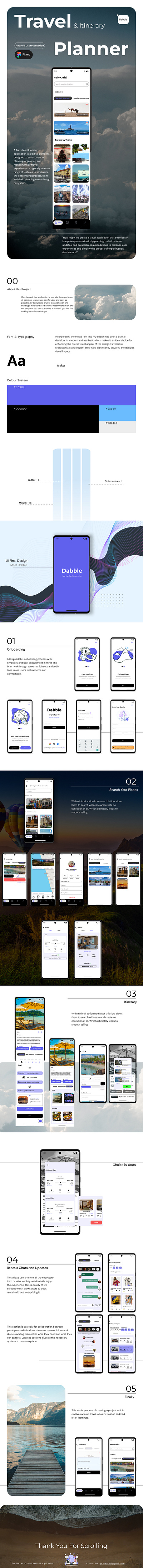 Android Presentation - Travel and Itinerary planner android android presentation design portfolio ui uiux