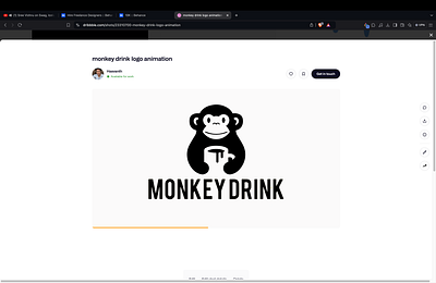 monkey drink logo animation animation motion graphics