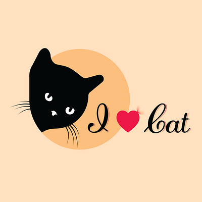 T-shirt design I love cat illustration artwork graphic design illustration