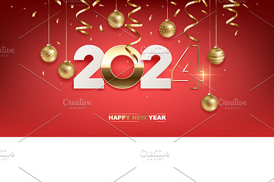 Happy New Year 2024 3d animation background branding graphic design happy new year holiday illustration logo motion graphics ui vector web