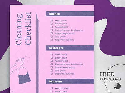 Free cleaning checklist template checklist cleaning design free freebie pink template word