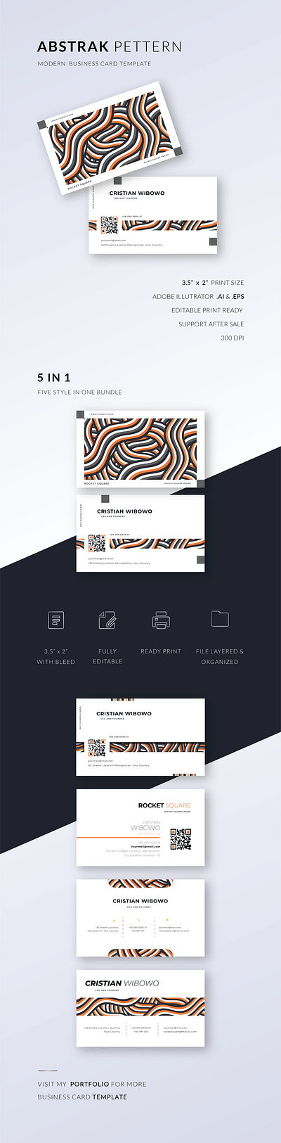 ABSTRAK PATTERN art business card branding business card classic corporate corporatecard design double graphic design layout logo ui