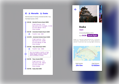 #DailyUI 079 : Itinerary app branding challenge flights tourism ui