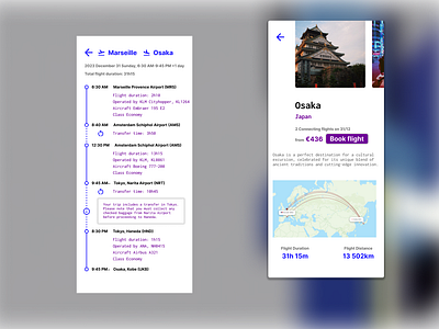 #DailyUI 079 : Itinerary app branding challenge flights tourism ui