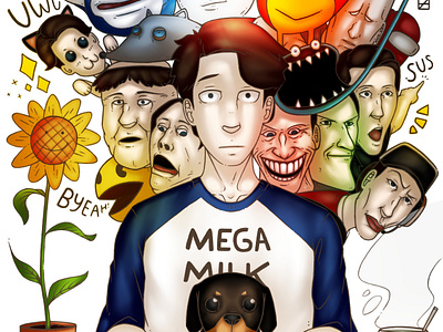 Jerma anime character character illustration comic fan art illustration manga