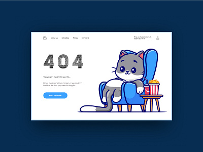 404 page for cinema branding cinema design error page ui ux uxui design