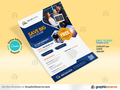 Save Big with Solar Product Flyer Canva Template canva flyer design canvas flyers save big with solar solar energy solar flyer solar flyer canva template solar product marketing flyer solar promotional flyer solar system requirement flyer