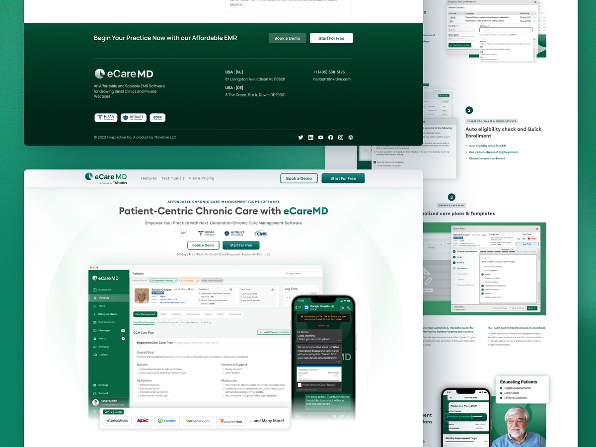 Value Based Care Coordination for CCM Software app branding dashboard healthcare landing page ui design uiux ux web webapp website