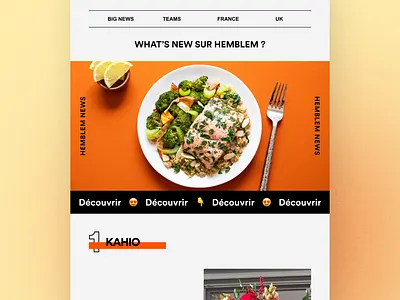Mail Newsletter Template design - Hemblem black communication design food graphic design hemblem mail mobile news newsletter orange responsive saas ui ux