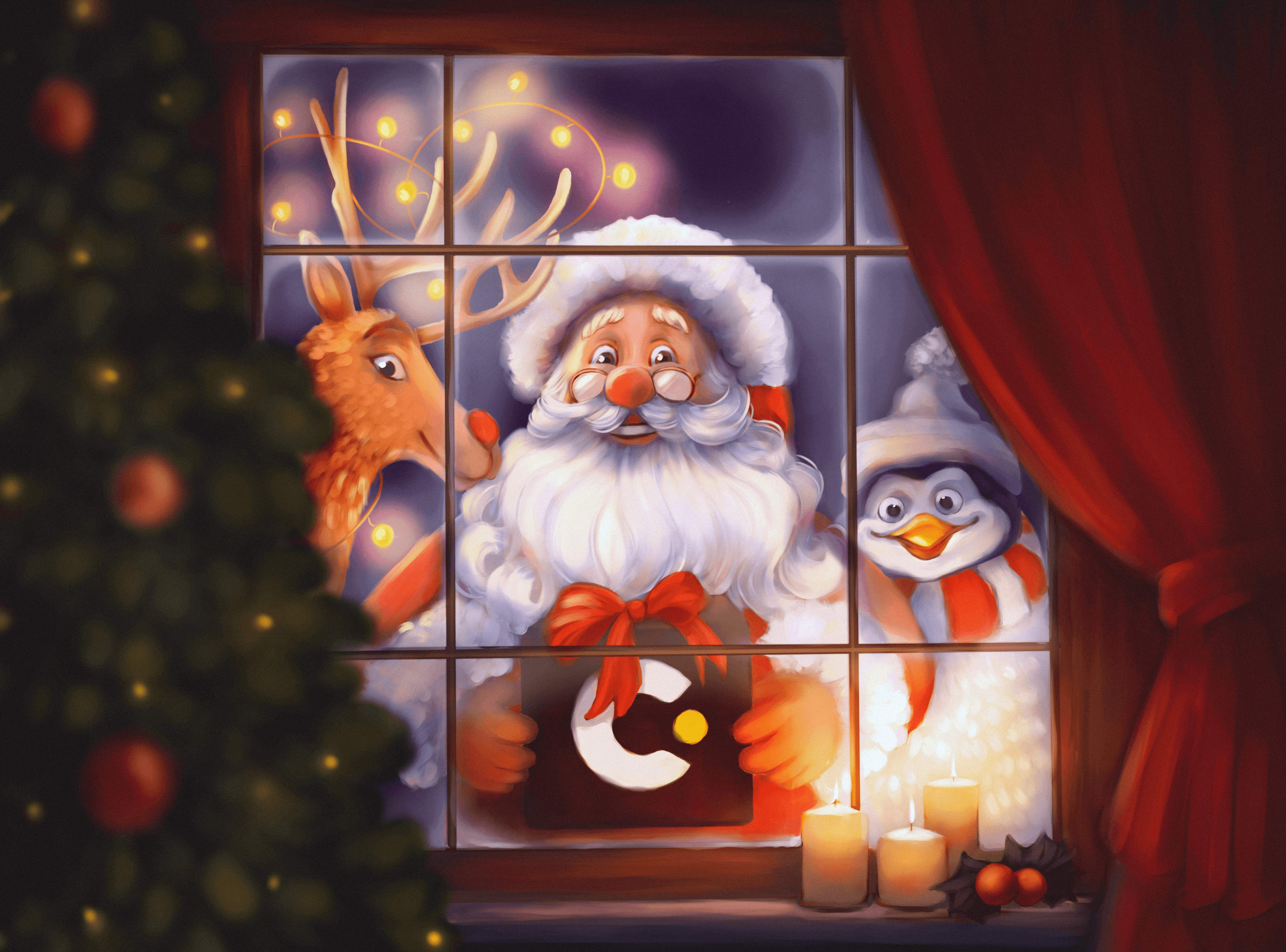 Merry Christmas and Happy New Year art character art christmas christmas card design studio digital illustration graphic design new year procreate santa winter holidays xmas