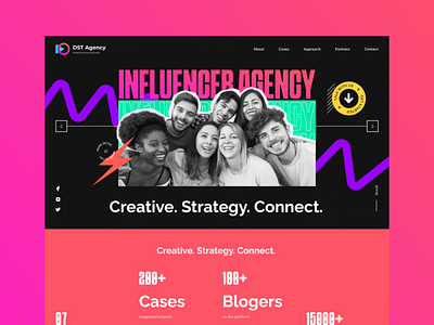 Influencer agency website brutalism colorful influencer retro web web design website