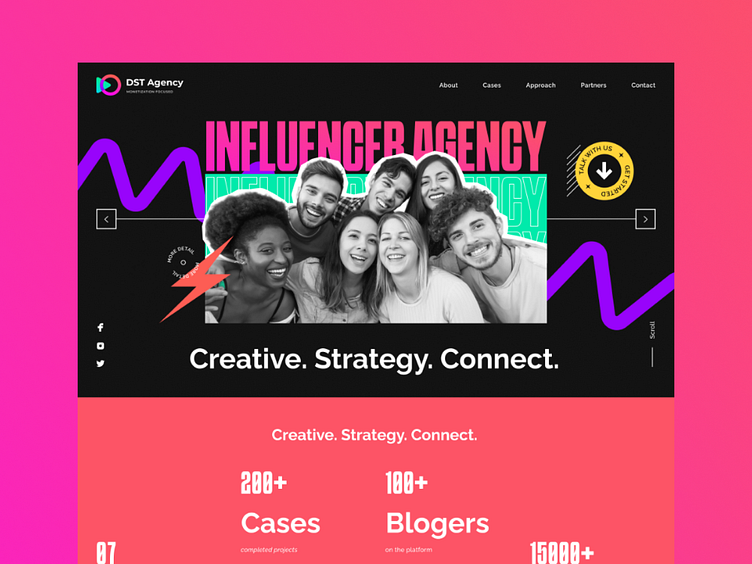 Influencer agency website by Dmitriy Bondarchuk on Dribbble