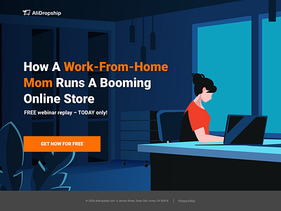 Landing page for working from home design ui web working from home
