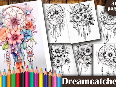 Dreamcatcher Coloring Pages for Adults coloring pages coloring pages for adults graphic design