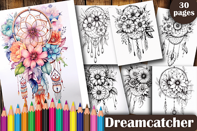 Dreamcatcher Coloring Pages for Adults coloring pages coloring pages for adults graphic design