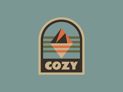 Cozy adventure badge emblem illustration logo mountain nature outdoor retro