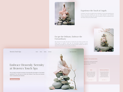 Heaven's Touch Spa Landing Page beauty branding design graphic design heaven illustration landing landing page pink spa ui web design website website design