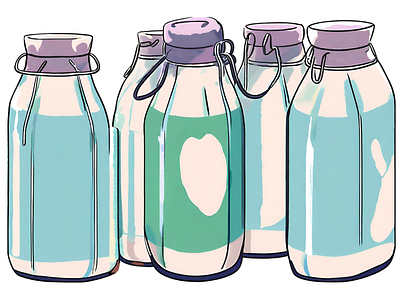Milk Bottles design graphic design illustration vector
