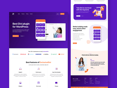 Sass Landing Page Design features section footer graphic design home page navigation sales page sass sass landing page ui web design website ui