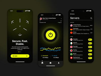 VPN Mobile App Design Concept adobe xd app design branding dashboard design design design inspiration figma freelancing illustration landing page design ui uiux user interface ux design