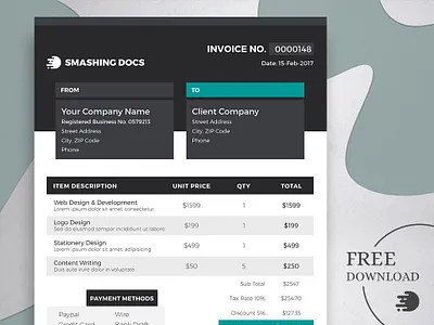 Free invoice template for Word design free freebie invoice small business template word