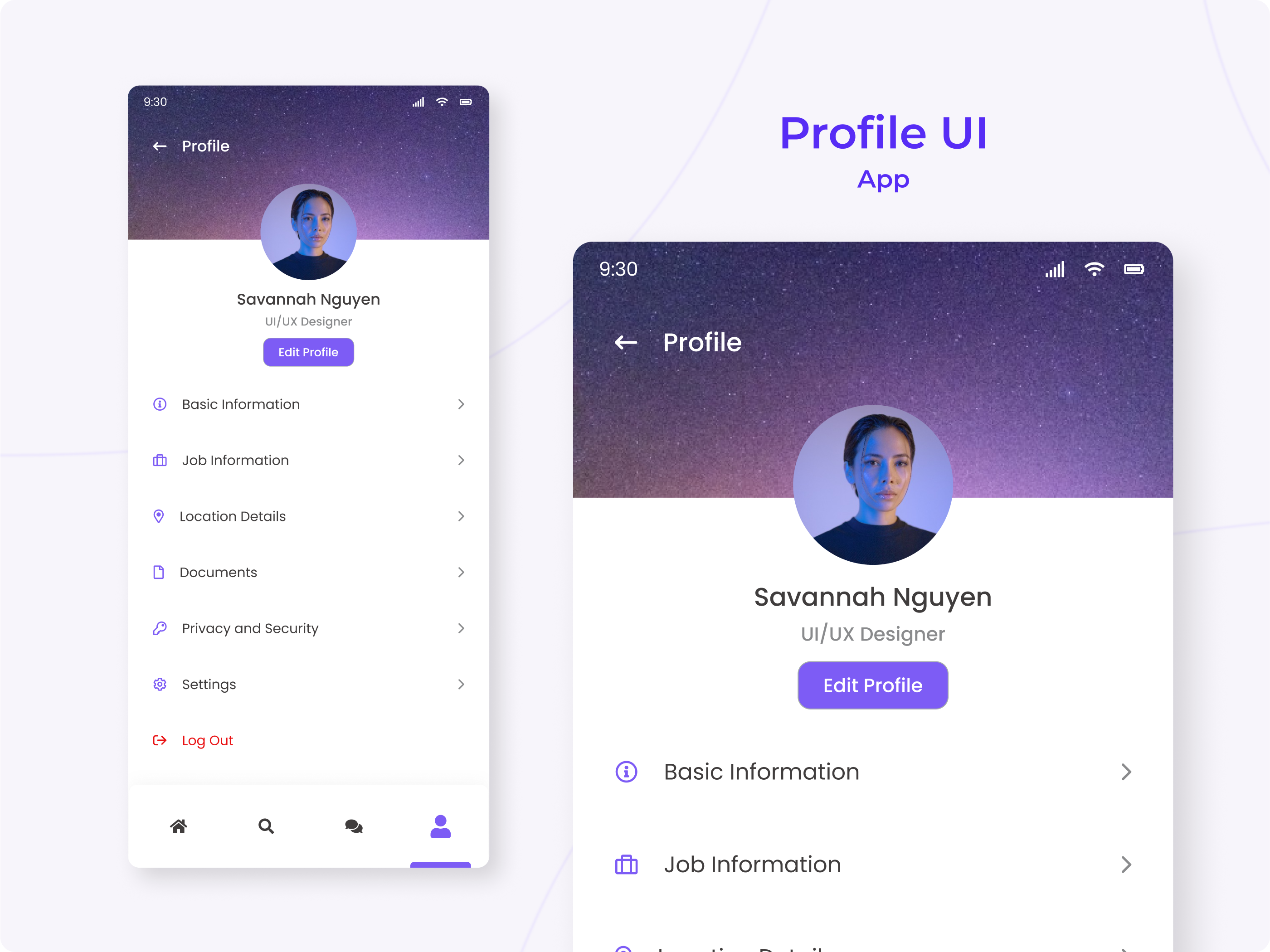 Mobile Profile by Harika Nammi on Dribbble