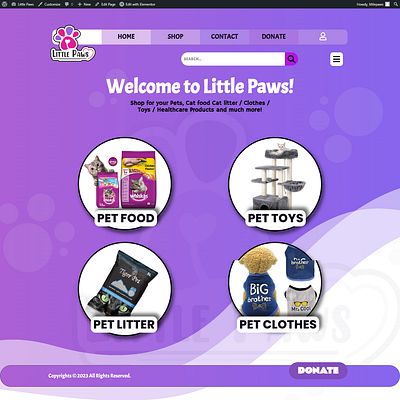 The Little Paws - WordPress pet website petwebsitedesign ui webdesign website wordpress